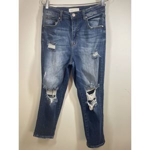 Risen Jeans Size‎ 9/29 Distressed Light Wash 5-pocket High Rise Tapered Leg